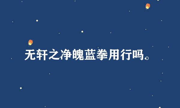 无轩之净魄蓝拳用行吗。