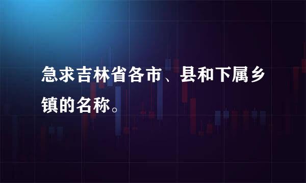 急求吉林省各市、县和下属乡镇的名称。