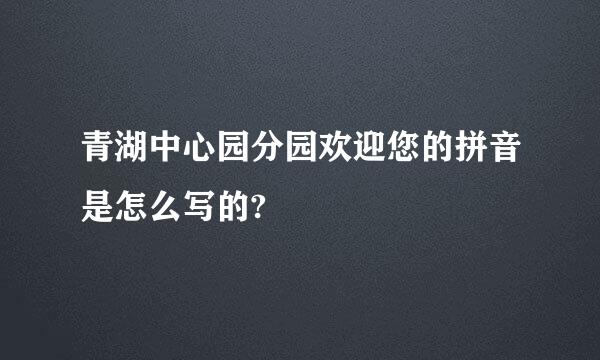 青湖中心园分园欢迎您的拼音是怎么写的?