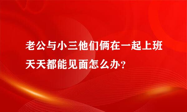 老公与小三他们俩在一起上班天天都能见面怎么办？