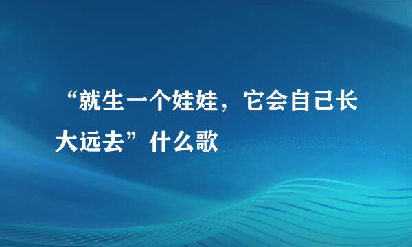 “就生一个娃娃，它会自己长大远去”什么歌