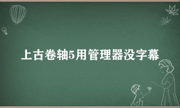 上古卷轴5用管理器没字幕