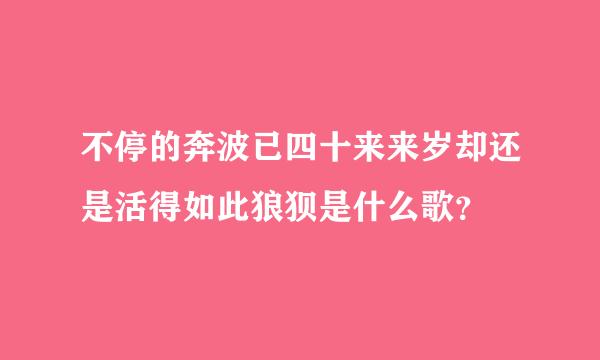 不停的奔波已四十来来岁却还是活得如此狼狈是什么歌？