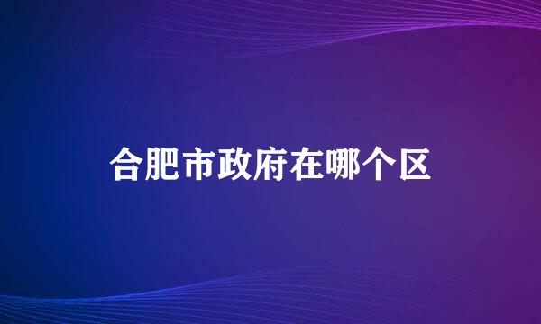 合肥市政府在哪个区