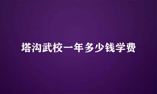 塔沟武校一年多少钱学费