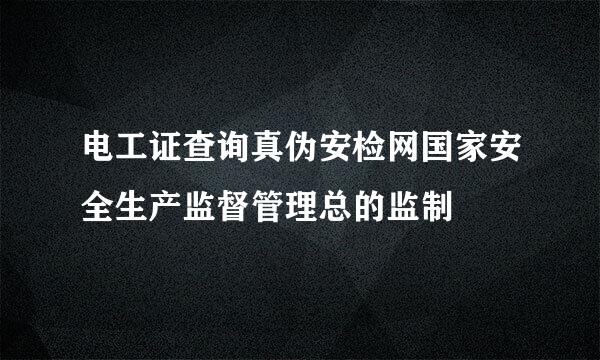 电工证查询真伪安检网国家安全生产监督管理总的监制