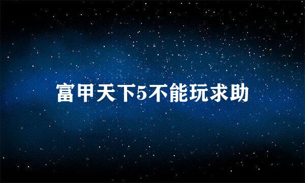 富甲天下5不能玩求助