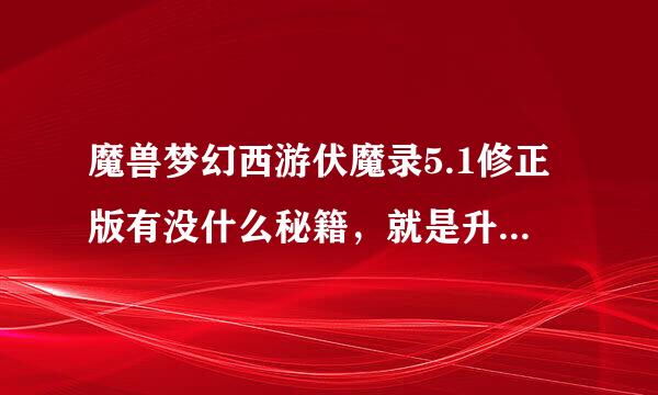 魔兽梦幻西游伏魔录5.1修正版有没什么秘籍，就是升级，钱攻击力什么的，发觉好难打- -