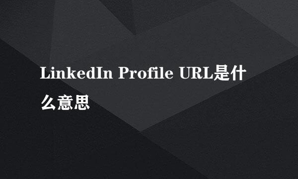 LinkedIn Profile URL是什么意思