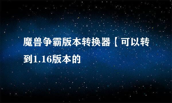 魔兽争霸版本转换器【可以转到1.16版本的