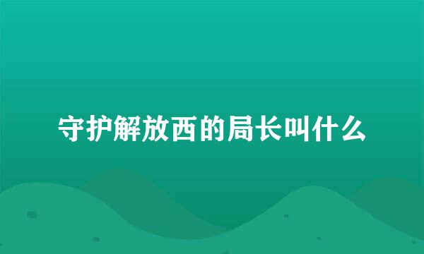 守护解放西的局长叫什么