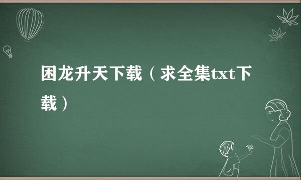 困龙升天下载（求全集txt下载）