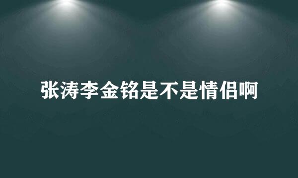 张涛李金铭是不是情侣啊