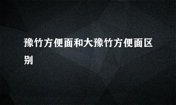 豫竹方便面和大豫竹方便面区别