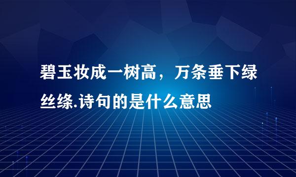 碧玉妆成一树高，万条垂下绿丝绦.诗句的是什么意思