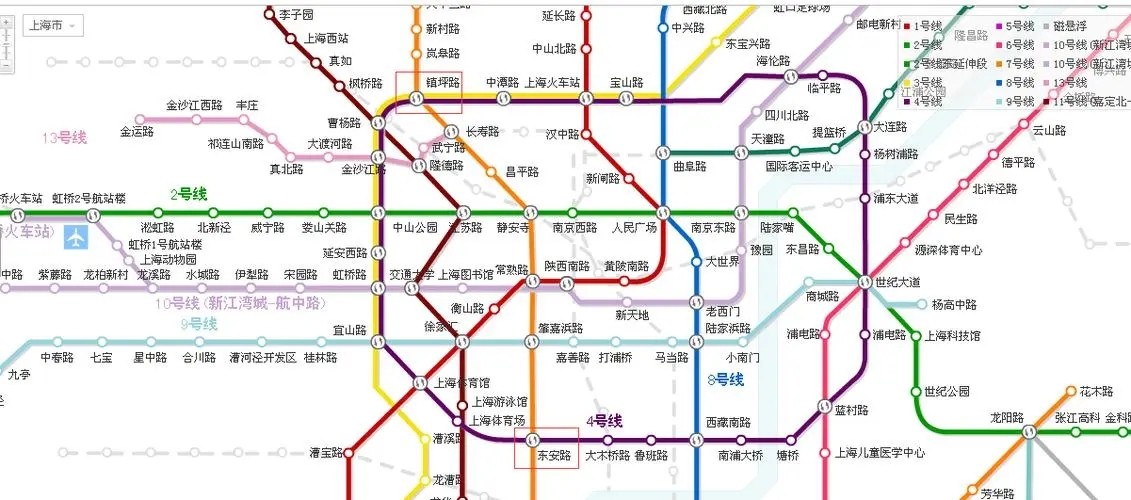 上海地铁4号线线路图