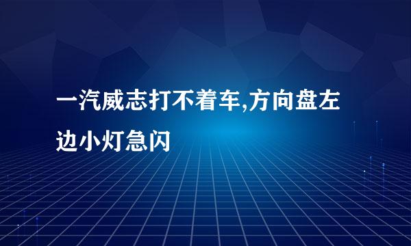 一汽威志打不着车,方向盘左边小灯急闪