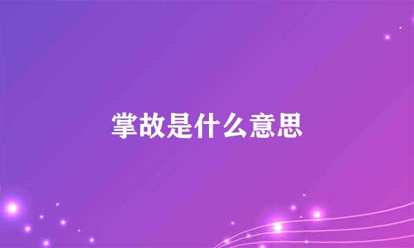 掌故是什么意思