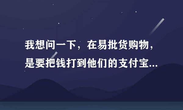 我想问一下，在易批货购物，是要把钱打到他们的支付宝里面是吗或者是打到他们的银行账号里面，请速回