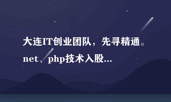 大连IT创业团队，先寻精通。net、php技术入股的创业伙伴！！！非诚勿扰！！！