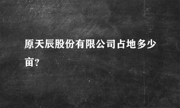 原天辰股份有限公司占地多少亩？