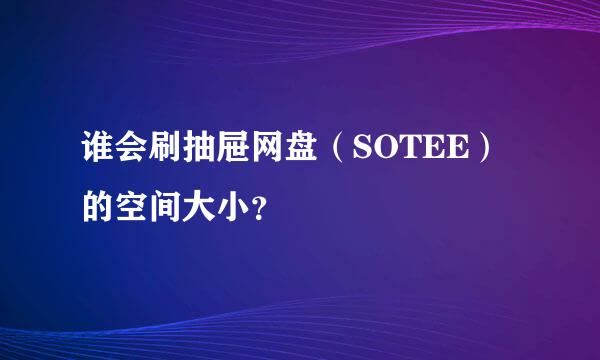 谁会刷抽屉网盘（SOTEE）的空间大小？