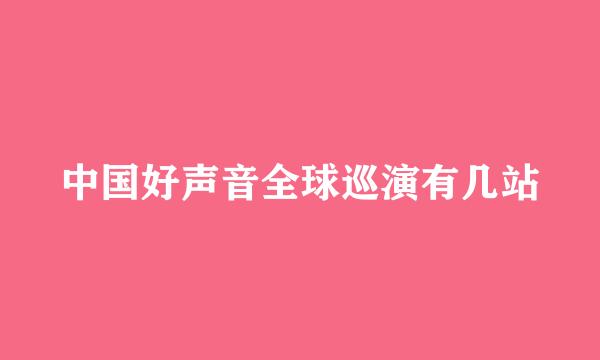 中国好声音全球巡演有几站