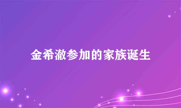 金希澈参加的家族诞生