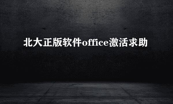 北大正版软件office激活求助