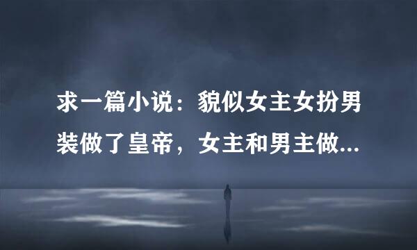 求一篇小说：貌似女主女扮男装做了皇帝，女主和男主做了某种交易，貌似是虐文