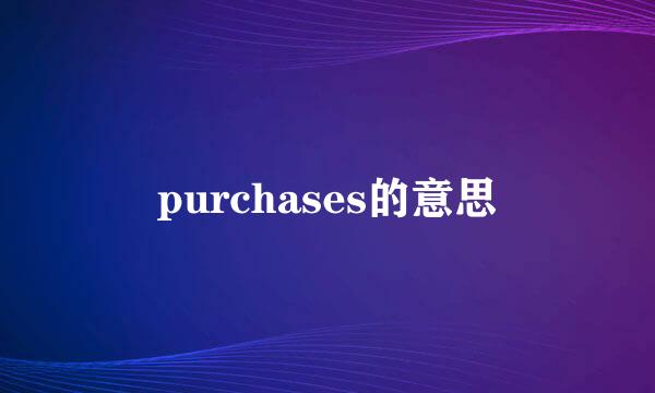 purchases的意思