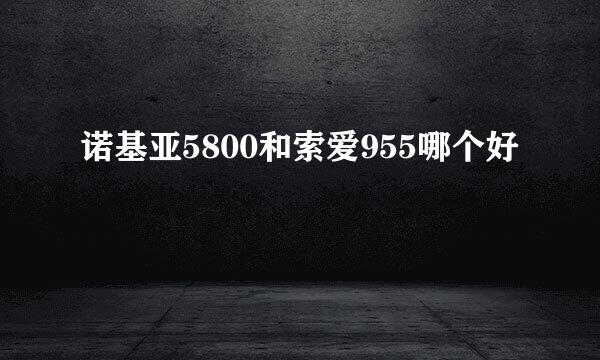 诺基亚5800和索爱955哪个好