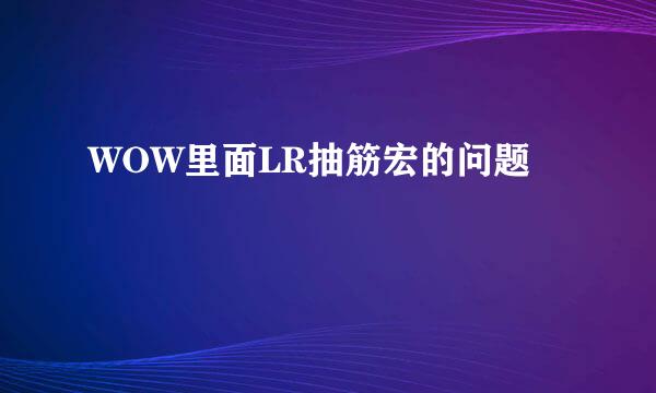 WOW里面LR抽筋宏的问题