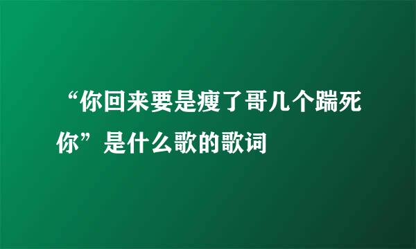 “你回来要是瘦了哥几个踹死你”是什么歌的歌词