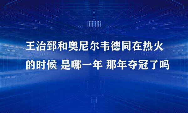 王治郅和奥尼尔韦德同在热火的时候 是哪一年 那年夺冠了吗