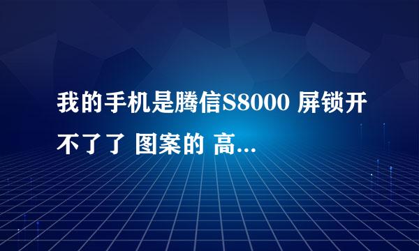 我的手机是腾信S8000 屏锁开不了了 图案的 高手急救 ！！！！！！！！！！！！！！！！！！！！！！！！！