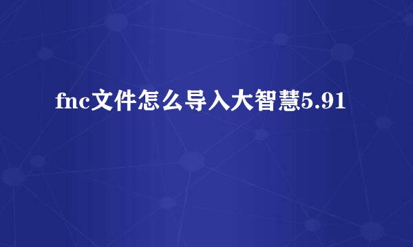 fnc文件怎么导入大智慧5.91