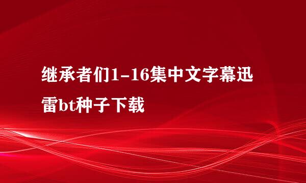 继承者们1-16集中文字幕迅雷bt种子下载