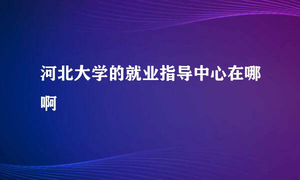 河北大学的就业指导中心在哪啊