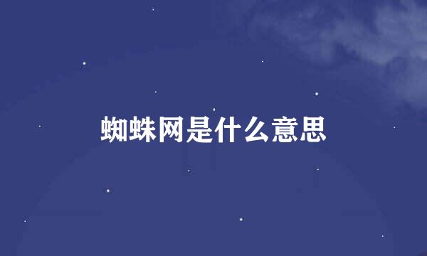 蜘蛛网是什么意思