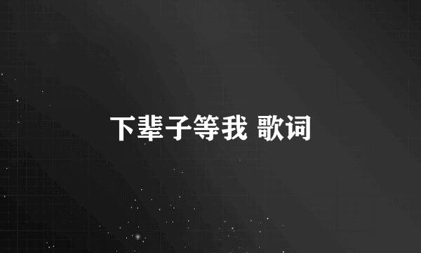 下辈子等我 歌词