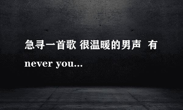 急寻一首歌 很温暖的男声  有 never you gone之类的歌词