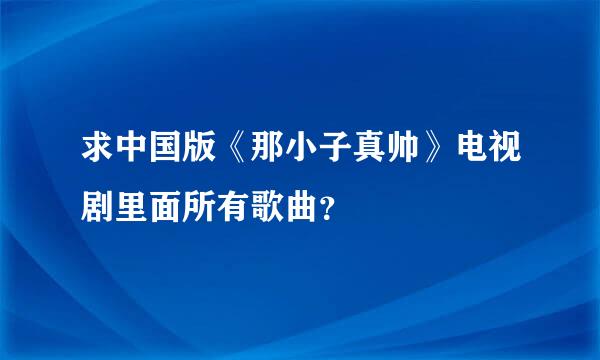 求中国版《那小子真帅》电视剧里面所有歌曲？