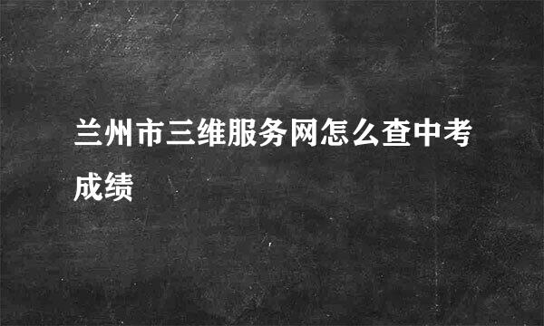 兰州市三维服务网怎么查中考成绩