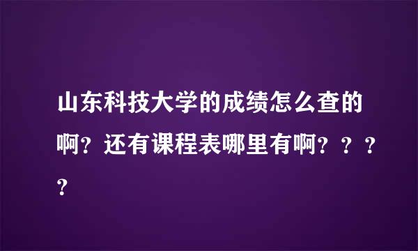 山东科技大学的成绩怎么查的啊？还有课程表哪里有啊？？？？