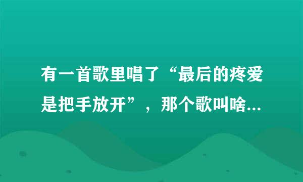 有一首歌里唱了“最后的疼爱是把手放开”，那个歌叫啥子哟？？