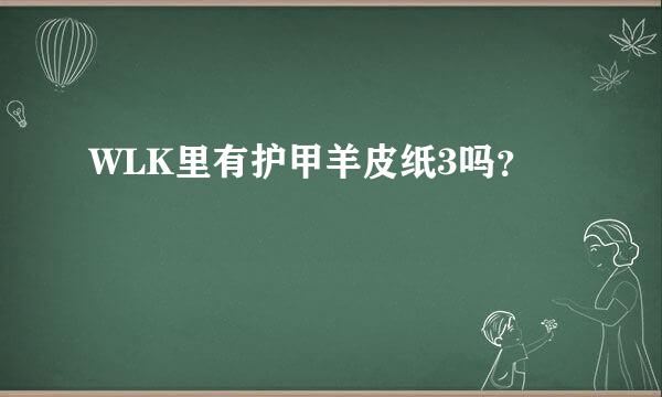 WLK里有护甲羊皮纸3吗？