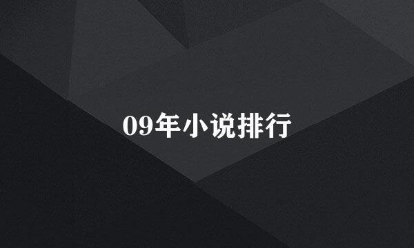 09年小说排行