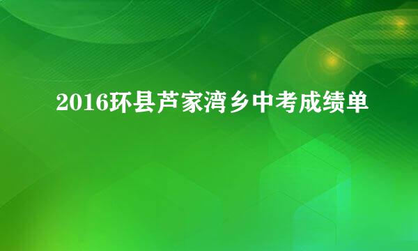 2016环县芦家湾乡中考成绩单