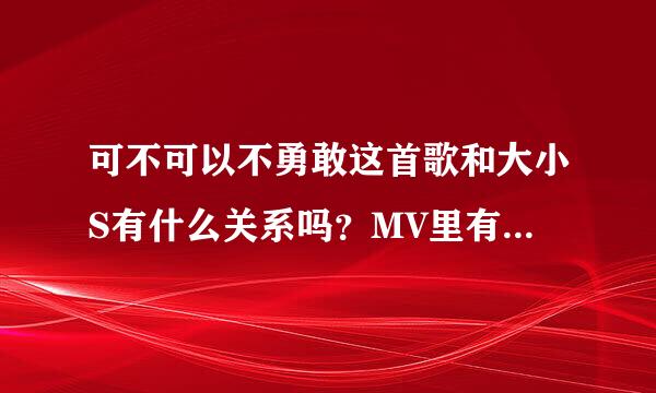 可不可以不勇敢这首歌和大小S有什么关系吗？MV里有她们姐妹俩，是小S失恋时候，范范为她唱的吗？